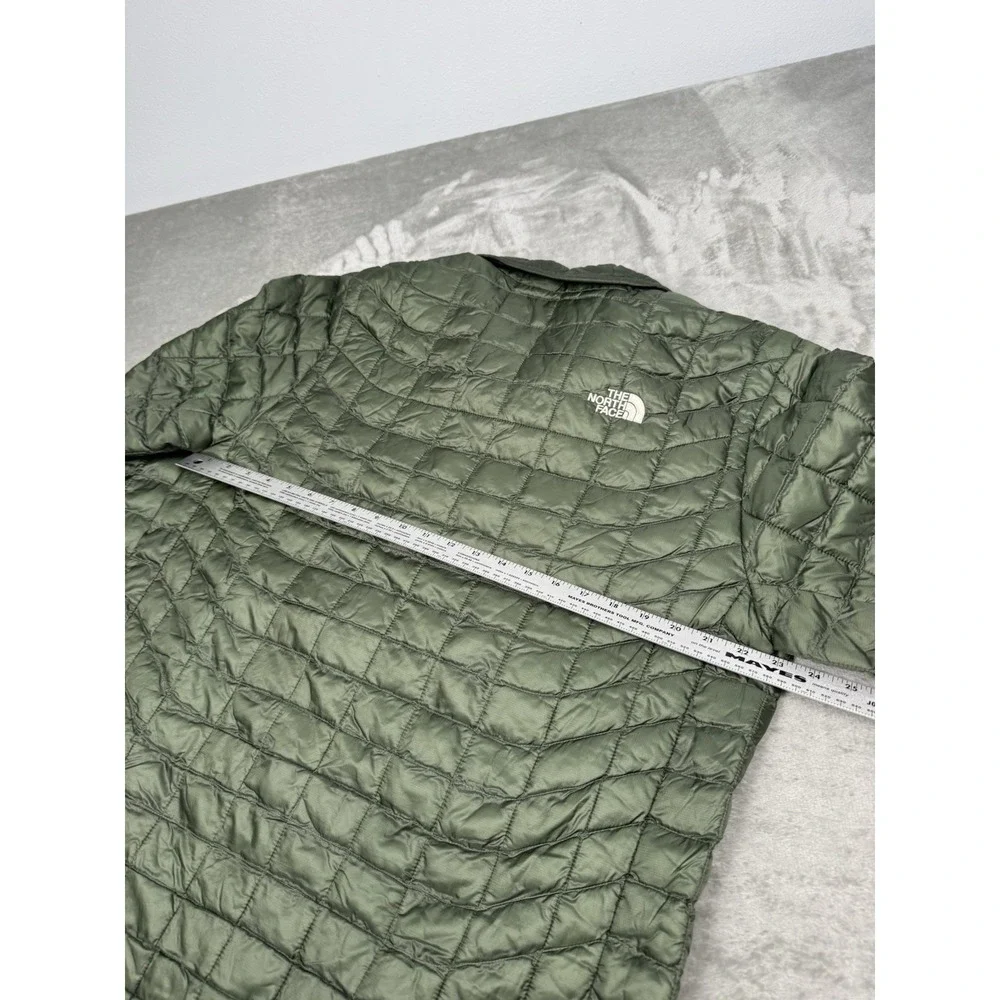 North Face Jacket Mens Large Olive Green Thermoball Eco Quilted Puffer Zip Trail